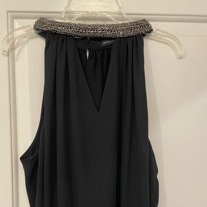 White House Black Market Beaded Black Top